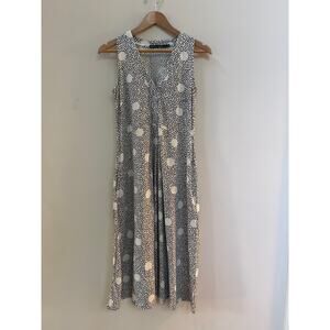 Gudrun Sjoden Polka Dot Geometric Midi Dress XS Artsy Casual Boho Festival